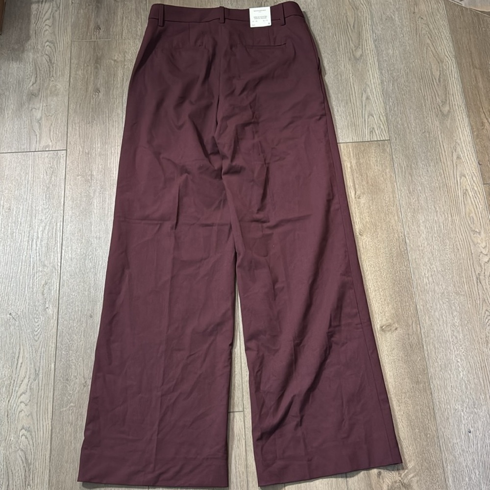 NWT Banana Republic vino rosso high rise sculpted Wide Leg Pants in Burgundy - Picture 2 of 7